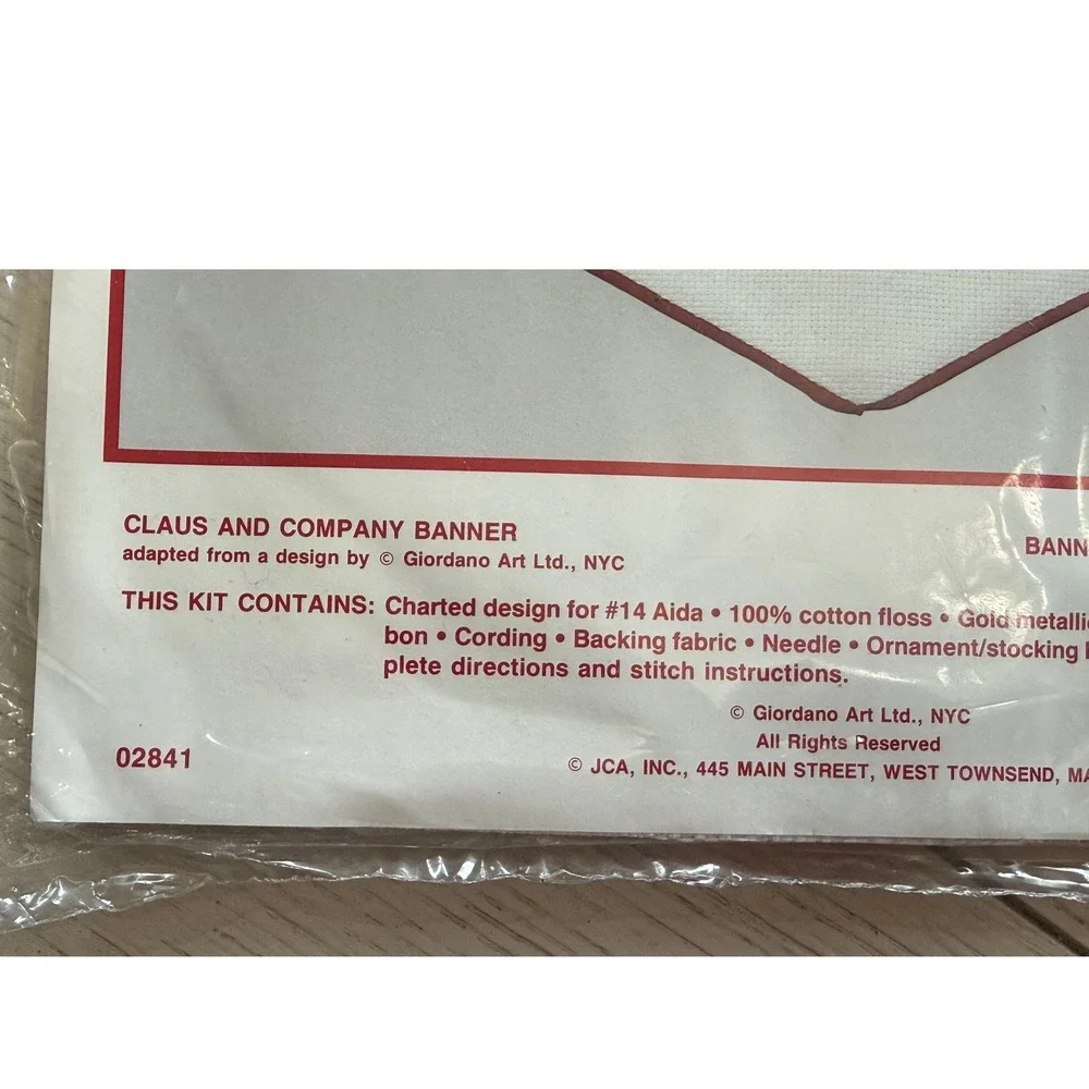 Needle Treasures Claus &‎ Company Banner Christmas Cross Stitch Kit Sealed